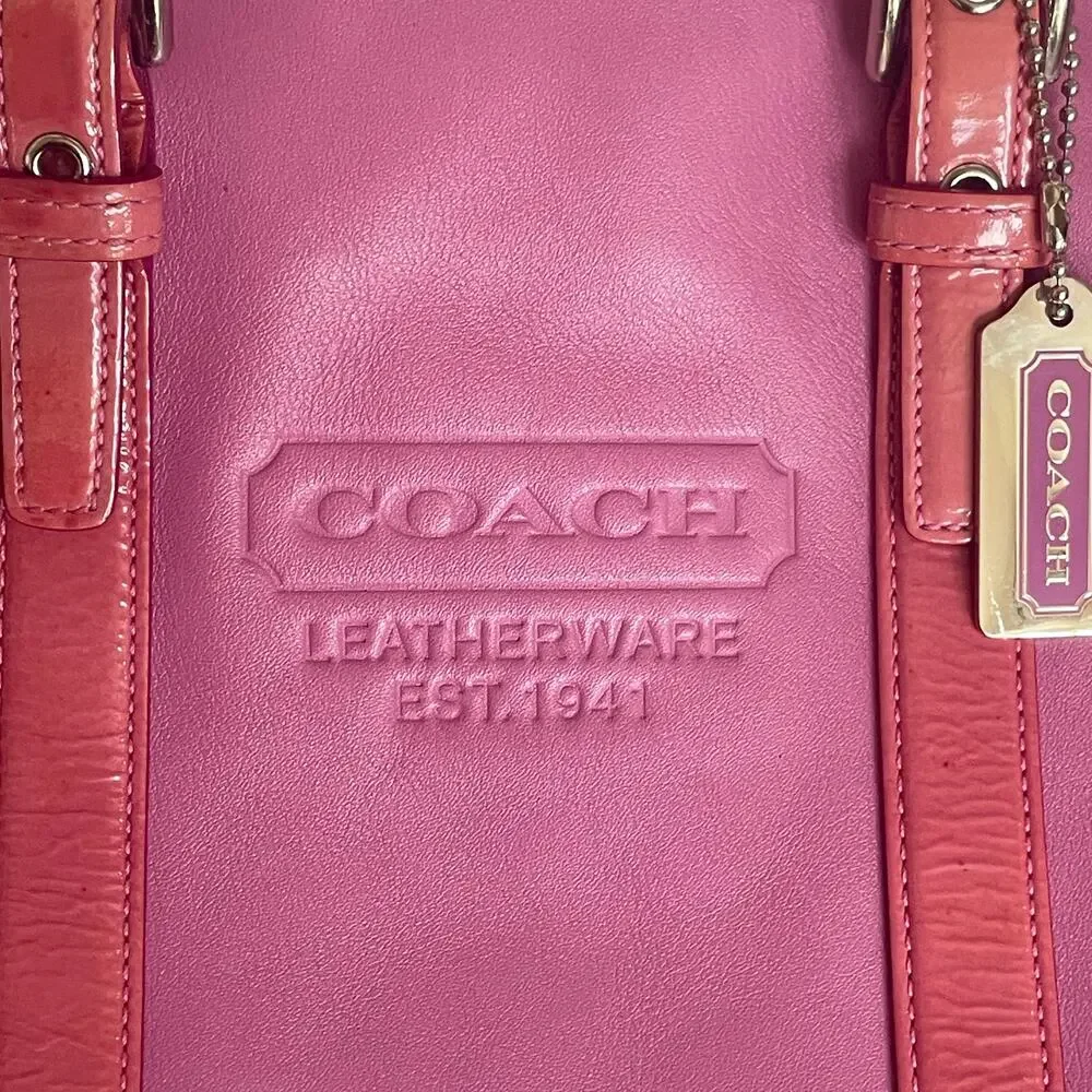 Y2K Pink Coach Leatherware Tote 9762 | Leather Shoulder Bag, Barbiecore